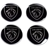 AFSNT 4 Stück Auto Rad Nabenkappen Aufkleber für Peugeot All Models 60 mm,Radnabenkappen Logo-Aufklebern Wasserdicht Staubdicht Nabendeckel Radnabenabdeckung