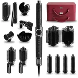Cecotec Multifunktionaler Luft-Haarstyler mit 14 Zubehörteilen AirGlisse 14in1 Platinum. 110.000 U/min, 1400 W, Plasma-Funktion, Heizplatten, Rotationsfunktion, Brushless-Motor, Ledertasche