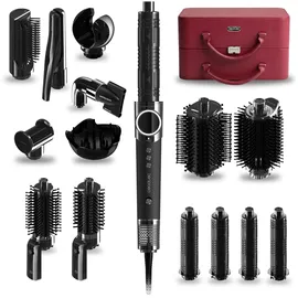 Cecotec Multifunktionaler Luft-Haarstyler mit 14 Zubehörteilen AirGlisse 14in1 Platinum. 110.000 U/min, 1400 W, Plasma-Funktion, Heizplatten, Rotationsfunktion, Brushless-Motor, Ledertasche
