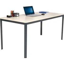 furni24 Schreibtisch Nova 160x80x75 cm, Sandfarbe/anthrazit