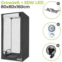 Growzelt 80x80x160cm mit 50 Watt LED