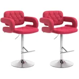 CLP 2er Set Barhocker Dublin Mit Stoff-Bezug I Höhenverstellbar