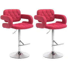 CLP 2er Set Barhocker Dublin Mit Stoff-Bezug I Höhenverstellbar