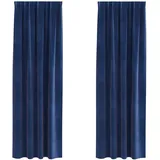 vidaXL Verdunkelungsvorhänge 2 pcs Dunkelblau 140 x 260 cm