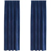 vidaXL Verdunkelungsvorhänge 2 pcs Dunkelblau 140 x 260 cm
