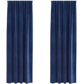 vidaXL Verdunkelungsvorhänge 2 pcs Dunkelblau 140 x 260 cm