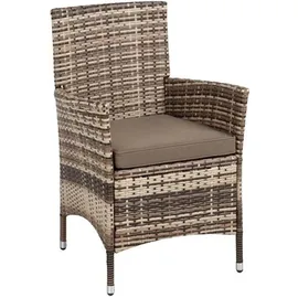 Estexo Polyrattan Sitzgruppe Gartenmöbel Set Rattan Gartenset Essgruppe Beige Braun