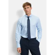 Olymp Businesshemd OLYMP "OLYMP Level Five, body fit, Haifisch", Herren, Gr. 44, Normaler Arm, bleu, 100% Baumwolle, Hemden