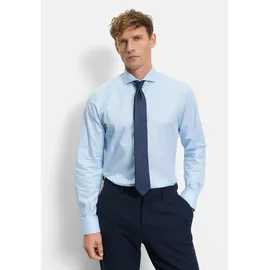 Olymp Businesshemd OLYMP "OLYMP Level Five, body fit, Haifisch", Herren, Gr. 44, Normaler Arm, bleu, 100% Baumwolle, Hemden