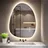 gimbelen Asymmetrischer Badspiegel mit Beleuchtung 60 × 45 cm, Antibeschlag, 3 Lichtfarben, Dimmbar, IP44 Wasserdicht, Led Spiegel Bad - Silber