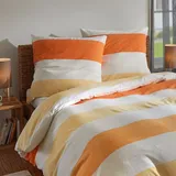Traumschlaf Streifen Biber orange 200 x 220 cm + 2 x 80 x 80 cm