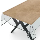 ANRO Transparente Tischdecke Schutzdecke Glasklar Durchsichtig Klarsichtfolie - Marta - 0,3mm 160x140cm Farbe Schwarz Transparent abwaschbar Tischfolie Tischschutz PVC wasserabweisend