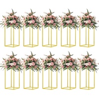 Blumenständer, Metallsäulen-Blumenständer, 40 cm, geometrische Tafelaufsätze für Tisch, Zuhause, Party, Hochzeit, Dekoration, Blumenregal, 10 Stück