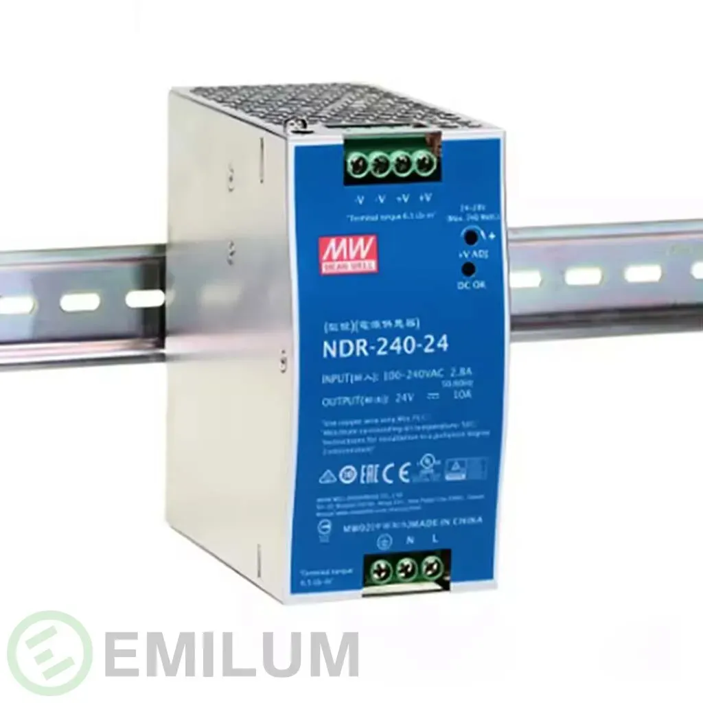 Emilum NDR-240-24 Hutschienen-Netzteil (DIN-Rail) Konstantspannung, 240 W 0 - 10 A 24 V/DC PFC