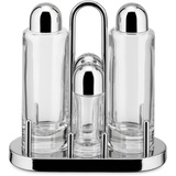 Alessi Menage: Öl, Essig, Salz und Pfeffer aus Edelstahl, 6.5 x 18 x 13.5 cm