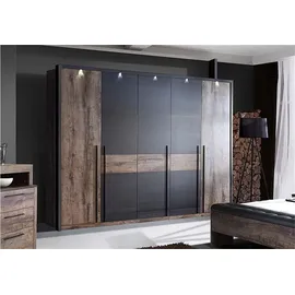 Forte Kleiderschrank Bellevue 260,8 x 220 x 62,3 cm Schwarz