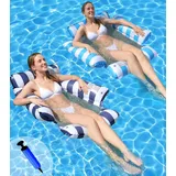 Aufblasbare Wasserhängematte 4-in-1 Schwimmbett für Erwachsene Kinder, Lounge, P