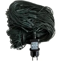 Mojawo Lichtervorhang LED 10 m Weiß Kabel Grün