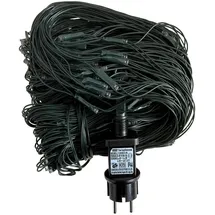 Mojawo Lichtervorhang LED 10 m Weiß Kabel Grün