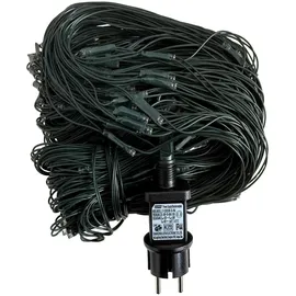 Mojawo Lichtervorhang LED 10 m Weiß Kabel Grün