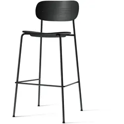 Audo - Co Bar Chair, H 104,5 cm, schwarzes Stahlgestell / Eiche schwarz