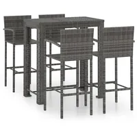 vidaXL Garten-Bar-Set 5-tlg. Grau