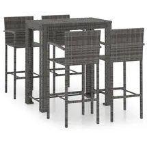 vidaXL Garten-Bar-Set 5-tlg. Grau
