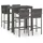 vidaXL Garten-Bar-Set 5-tlg. Grau
