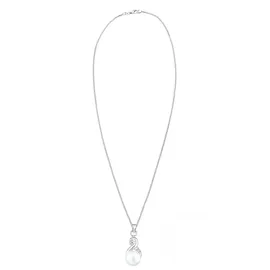 Elli Halskette Infinity Kristalle Süßwasserzuchtperle Silber/Weiß