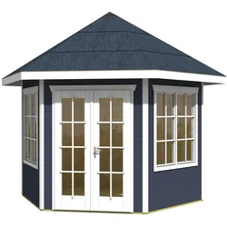 Holzpavillon SKANHOLZ "Almelo", grau (schiefergrau), H: 354cm, Pavillons, 350 x 303cm