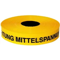 Kelmaplast Trassen-Warnband 250 m Acht. Mittelspannungskabe gelb