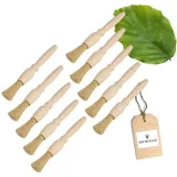10x HOFMEISTER® Haushaltspinsel, rund, 18 x 1,8 cm aus Buchenholz, Backpinsel mit Naturborste, rund