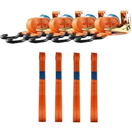 Trutzholm 4 Gurtschlaufen Doppelschlaufe + 4 Spanngurte Motorradspanngurt Mopped