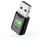 650 Mbps USB WLAN Stick für PC, Dual-Band(2,4GHz+5GHz), Mini WiFi Adapter, WLAN USB-Adapter Internet Stick WLAN Dongle WLAN USB Stick für PC/Desktop/Laptop Windows 7/8.1/10/11/Xp/Vista Plug & Play