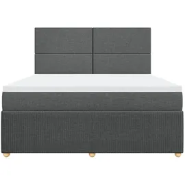 vidaXL Boxspringbett mit Matratze Dunkelgrau 180x200 cm Stoff