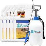 FUTUM 5x5L Milbenspray / Spinnenspray bekämpft Insekten, Eier, Larven ohne Biozide auf Wasserbasis,  Sofortwirkung ohne Flecken  + 5L Sprüher