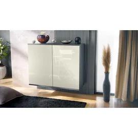Vladon Skadu 92,5 x 73,5 x 35 cm Anthrazit matt / Creme Hochglanz