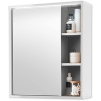 Stella Trading MID.YOU Spiegelschrank Weiß - Badezimmerspiegel Schrank mit viel Stauraum - 60 x 70 x 20 cm