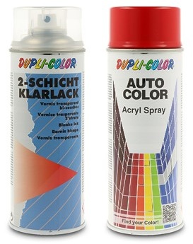 Dupli Color 400 ml Auto-Color Lack rot 5-0281 + 400ml 2-Schicht-Klarlack