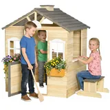 Outsunny Spielhaus für Kinder Holz Natur