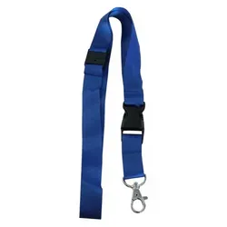 Umhängeband Lanyards Schlüsselanhänger Polyester, drehbarer Karabinerhaken, Steckschnalle, Sicherheitsbruchstelle, blau - 10 Bänder