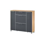 Möbel Kraft Schuhschrank ¦ grau ¦ Maße (cm): B: 121 H: 108 T: 31