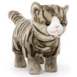 Uni-Toys - Katze grau-getigert, stehend - 35 cm (Länge) - Plüsch-Katze - Plüschtier, Kuscheltier