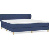 vidaXL Boxspringbett mit Matratze Blau 180x200 cm Stoff