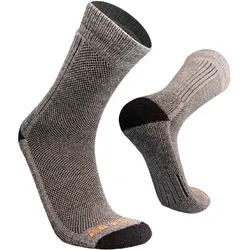 Alpaka Merino Wandersocken: ANDANTE Gepolsterte Trekking Thermosocken Unisex. grau S (34-37)