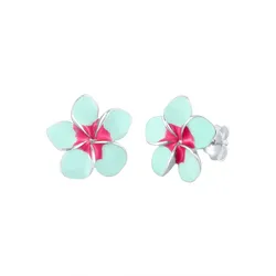 Elli Frangipani Blüte Natur Blume Emaille 925 Silber Bunt Damen 