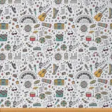 Loussiesd Möbelstoff mit Musikmotiv Meterware Gitarre Musikinstrumente Outdoor Stoff Meterware Retro Musikgeräte Dekorationsstoff für Polster und Heimwerkerprojekte 92x160cm weiß