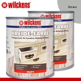 Wilckens 2 x 750 ml Kreidefarbe grau Vintage-Look Innen Kreativ Anstrich Matt