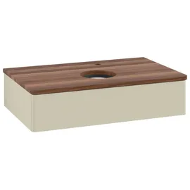 Villeroy & Boch Antao Waschtisch-Unterschrank K08052HJ 80x19x50cm, Hahnloch, Waschbeckenplattenfarbe warm walnut, silk grey matt lacquer