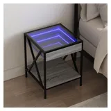 vidaXL Nachttisch mit Infinity-LED Grau Sonoma 40x40x49 cm